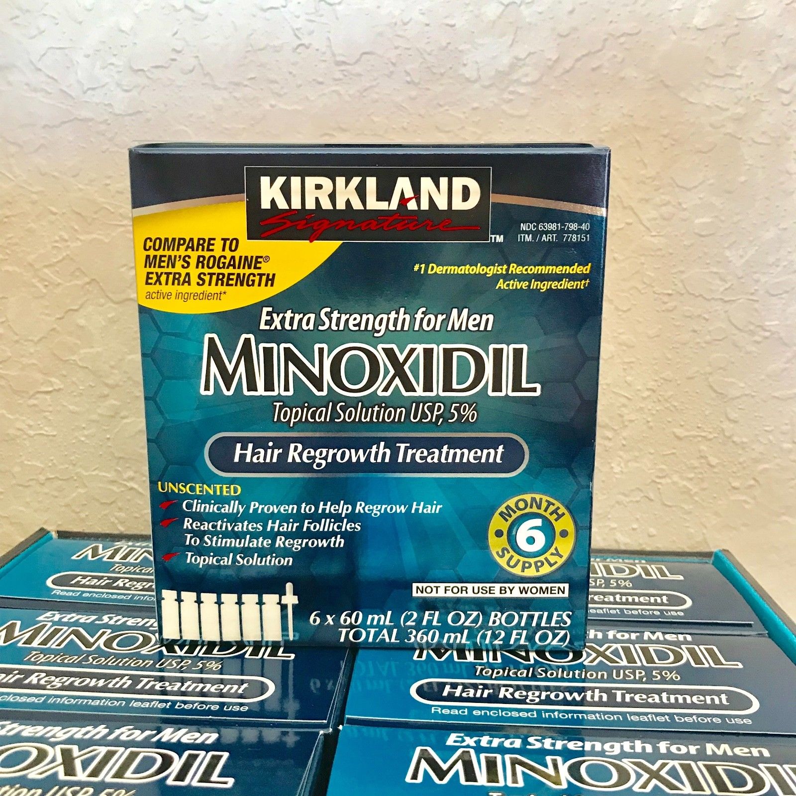 Kirkland Minoxidil 5% Hair Regrowth Solution Extra Strength Men 6 Month Supply 1 Kirkland Minoxidil 5% Hair Regrowth Solution Extra Strength Men 6 Month Supply